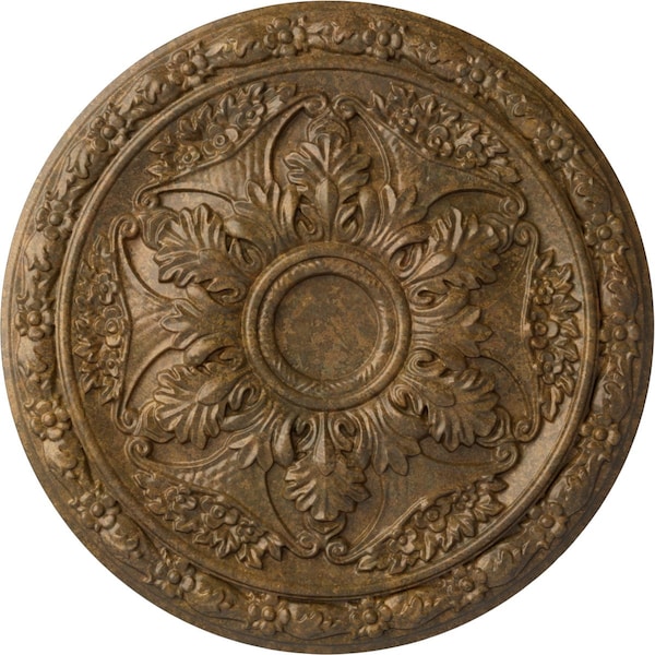 Ekena Millwork Baile Ceiling Medallion (Fits Canopies up to 3 1/4"), Hand-Painted Rubbed Bronze, 20"OD x 1 5/8"P CM20BLRZS - main